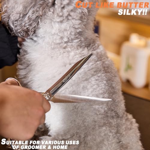 High-end Professional Dog Grooming Scissors Pet Grooming Shears 8 Inches Extremely Very Sharp Made Of Stainless Steel Alloy By Hand For Dog Cat Groomer - color: 8inch Shears
