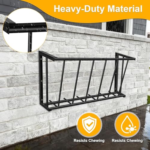 20'' Metal Wall Mount Hay Feeder, 15 Gallon Livestock Feeder | for Goats Horses Cattle, Indoor/Outdoor Hay Rack Blanket Holder