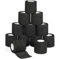 12 Pack Self Adhesive Bandage Wrap 2 Inches x 5 Yards Elastic Bandage Wrap Self Adherent Cohesive Tape Bandages for Wrist Ankle Vet Wrap for Dogs Swelling Sprains Athletic Tape Grip Cover (Black) | Elastic Bandage Wrap Cohesive Bandages for Wrist Ankle Pe
