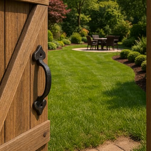 7 Inch Heart Barn Door Handle - Black Cast Iron Pull for Sliding Doors, Gates, Sheds, Fences, Closets - Indoor Outdoor Farmhouse Hardware - size: 7", style: Heart