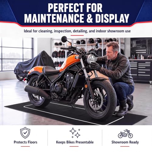 Drydiet Motorcycle Mat Garage Floor Rug Washable Parking Mats for Garage Floors Non Slip Oil Absorbent Pad Rubber Backing Layer Protects Floor(Basic Style,78 x 31 Inch) - size: 78 X 31 Inch, style: Basic Style