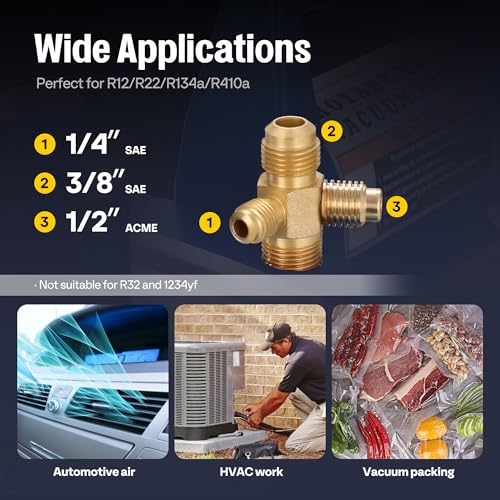 VIVOHOME 110V 3/4 HP 7.2 CFM Dual Stage Rotary Vane HVAC Vacuum Pump | Auto AC Vacuum Pump for Automotive Home Air Conditioner R134a R12 R22 R502 R410a AC System with 1.5 Micron Ultimate Vacuum - color: Blue, size: 7.2 CFM