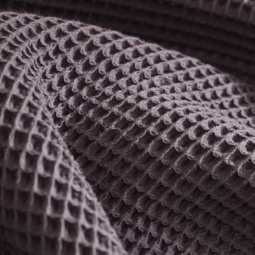 BOLL & BRANCH Waffle Bed Blanket, Twin/Twin XL, Deep Plum | Luxury 100% Organic Cotton - Soft, Lightweight and Breathable - Textured Waffle Weave Design - color: Deep Plum, size: Twin/Twin XL
