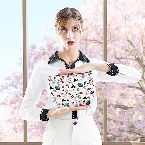 GJTIM Veterinary Technician Gift Vet Receptionist Gift Vet Assistant Gift Vet Medicine Graduation Gift Zipper Pouch Makeup Bag (Vet Tech Pattern Bag) - color: Vet Tech Pattern Bag