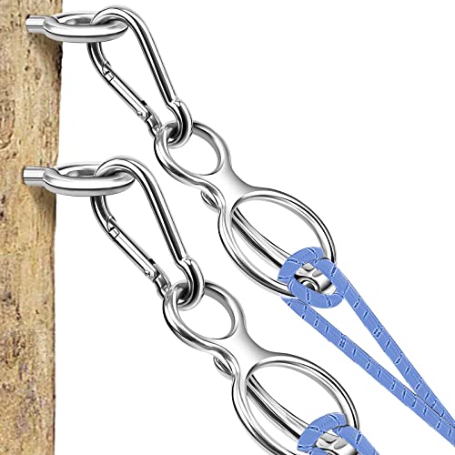 2pcs Horse Tie Ring, Heavy Duty Stainless Steel Tie Ring Horse Training Equipment with Eye Bolt,Quick snap,Humane and Safe Tie Way - style: Silver-2PCS