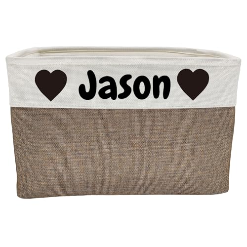 Large Personalized Dog Toy Basket Custom Dog Toy Box Foldable Dog Gift with Pet's Name for Dog Chew Toys, Clothing,Stuff - color: Personalized, size: L:17"L x 13"W x 10"H