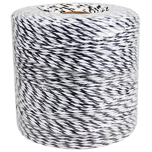 Portable Electric Fence Polywire, 1312 Feet 400 Meter, 9 Conductors, Black and White Color