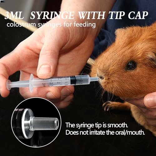 24 Pack 3ml Syringe with Cap and Luer Slip Tip, Sterile Syringe Individually Packaged for Labs, Liquid Measuring, Feeding Pets,Oil or Glue Applicator - style: C 3ml