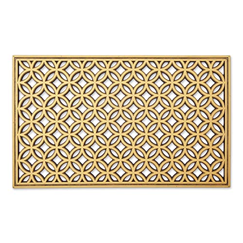 DII Rubber Doormats Collection All Weather, 18x30, Gold Double Ring - color: Gold Double Ring, size: 1'6" x 2'6" (Rectangular)