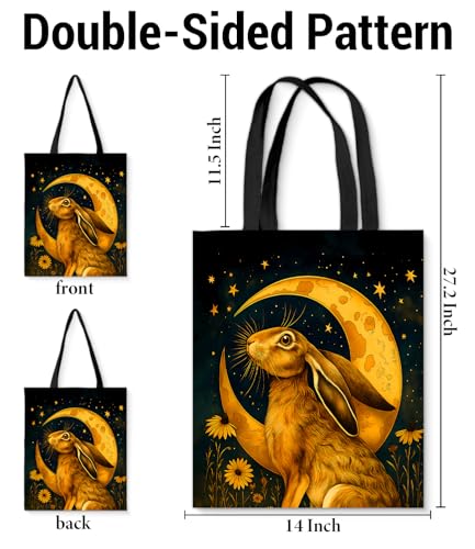 Vintage Botanical Animal Canvas Tote Bag for Women, Aesthetic Floral Animal Reusable Shoulder Bag for Shopping - color: 3