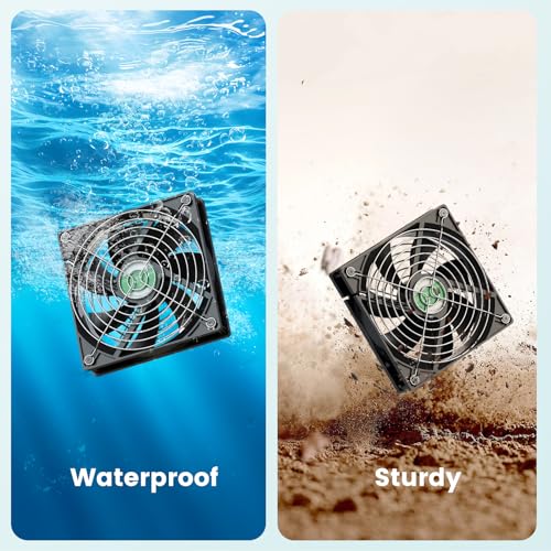 Solar Fan with Battery, Solar Fan for Greenhouse & Chicken Coop, Rechargeable Solar Fans for Outside, Solar Powered Exhuast Fans for Outdoor Doghouse Shed Circulation Vent Ventilation Cooling - size: 4.7" Fan Large