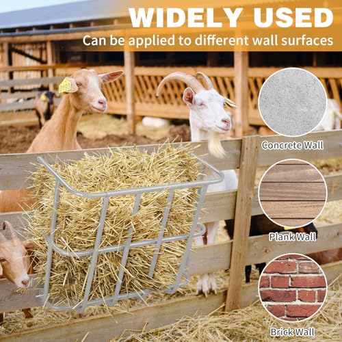 Outvita 18 Gal Livestock Feeder, Heavy-Duty Steel Goat Hay Rack | 22.5" Wall Mounted Horse Hay Holder with Multiple-Sided Feeding for Sheep, Farm and Livestock - size: 22.5 in