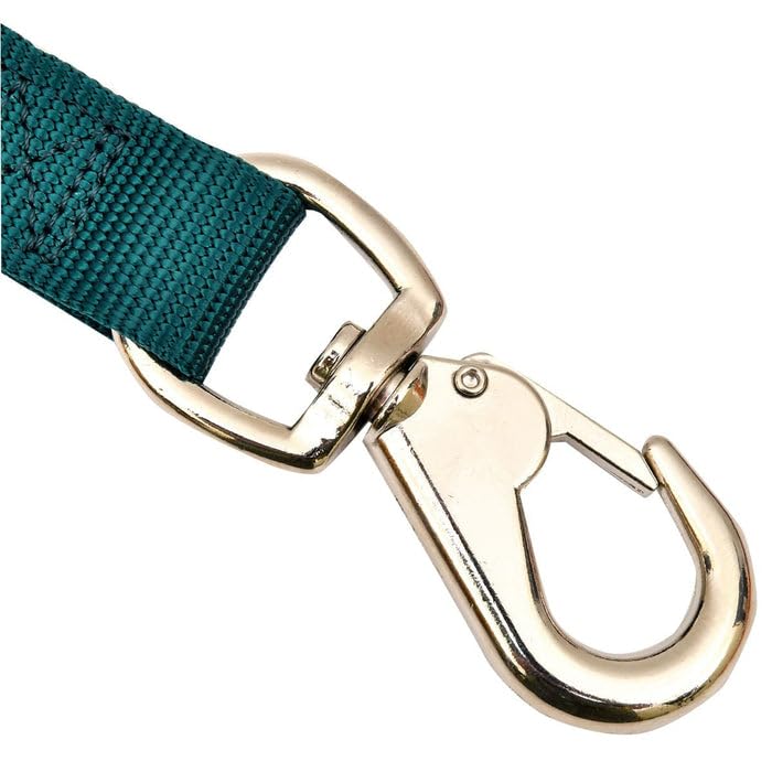 Jeffers Livestock Nylon Bucket Strap 24" – Heavy Duty Trigger Snap Hook for Hanging Water Buckets, Feeders, Hay Bags – Easy Use Fence Rail Loop for Barn, Horse, Goat, Dog, Stable, Tack - Green - color: Green