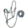 Weaver Leather Braided Rope Halter with 6' Lead - color: Blue/Tan