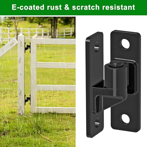 Insaga Heavy Duty Gate Hinges, 4Pack High Strength Steel with Electroplated Finish, 600LB Load Capacity, Thick 6mm Black Hinges for Farm Gates, Fences, Barns, Sheds & Outdoor Gates (4.9"x1.5") - color: Black-4Pack