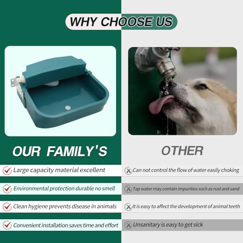 9L/300oz Automatic Dog Water Bowl Wall Mounted for Chicken Cat Cattle Sheep