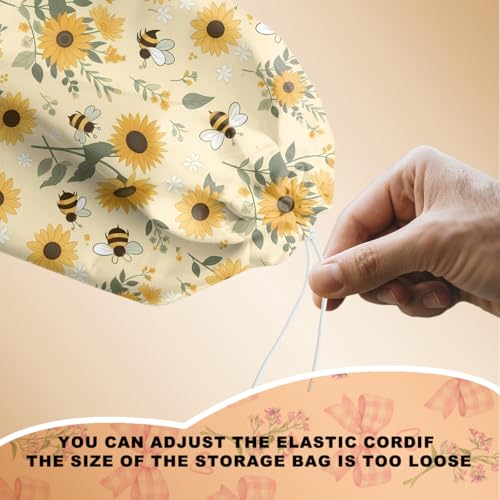 2Pcs Cute Bee Plastic Bag Holder, Wall Mount Grocery Bag Holder | Vintage Rustic Sunflower Reusable Grocery Bags Storage Dispenser for Home Kitchen Pantry, Sunflower Gifts for Women - color: Sunflower 02