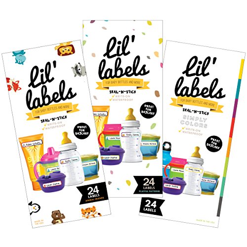 Bottle Labels, Write-On, Waterproof Labels, Self-Laminating for Baby Bottles for Daycare, Dishwasher-Safe (Variety Set of 3) - color: Variety Set of 3