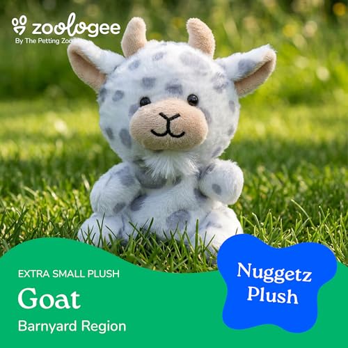 The Petting Zoo Goat Stuffed Animal Plushie, Nuggetz, Kids Gifts, 6 in | Goat Wildlife Animals by Zoologee. Great Toys for Girls and Boys. Soft Plush Gifts for Kids