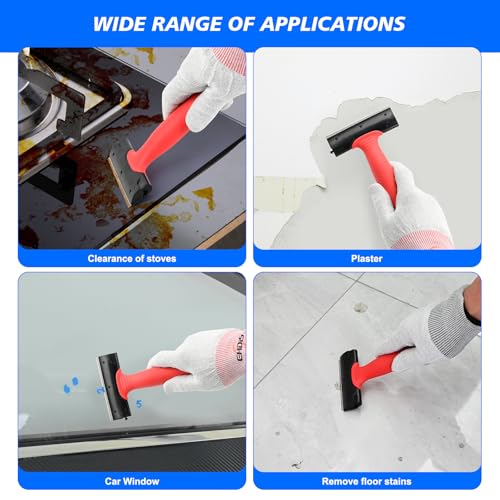 EHDIS Long Handle 4 Inch Razor Blade Scraper Tool Adjustable 16‘’-58‘’ Tile Paint Floor Scraper for Wood,Window Glass Wallpaper Remover,Painting Stripping, Adhesive Removal