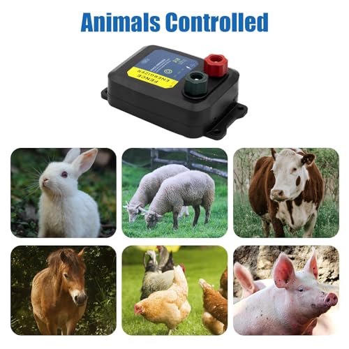 Electric Fence Charger PE2 – 0.10 Joule, 2-Mile/ 8 Acres Plug in Electric Fence Charger, for Dogs, Livestock, Squirrels, Chicken Coops, - color: BLACK, size: 2 MILE