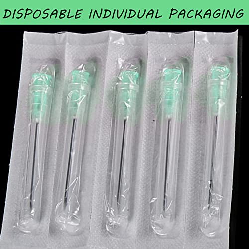 100 Pack 21Ga 1 Inch Stainless Steel Dispensing Lab Tools Accessories for Scientific Labs, Measuring and Refilling, Individually Wrapped - size: 21G 1 inch