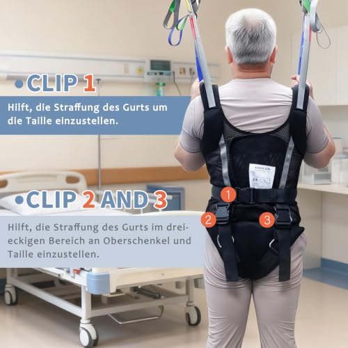 Patient Walking Sling for Standing Exercise,Lift Walking Sling Standing Aids for Patient Ambulation Training -Safety Loading Weight 550 Lbs (X-Large (Pack of 1)) - size: X-Large (Pack of 1)