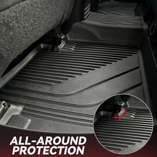 YITAMOTOR Floor Mats for Toyota Tacoma 2024 2025 2026 Double Cab Automatic | (Not fit Hybrid)TRD/SR/SR5/Limited All Weather Toyota Tacoma Floor Liners TPE Rubber Mats TRD Accessories Tapetes Duros Sport