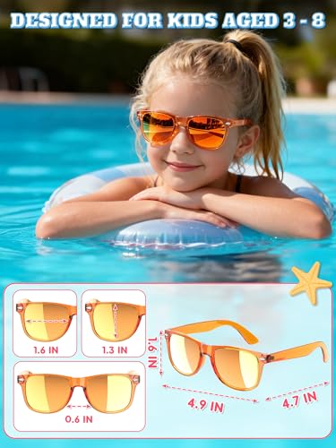 Sumsun Kids Sunglasses Bulk Party Favors 12 Packs Boys Girls Age 3-8 with UV400 Protection for Birthday Graduation Party Supplies (Blocking color 12 Pack) - style: 12pc Blocking Color