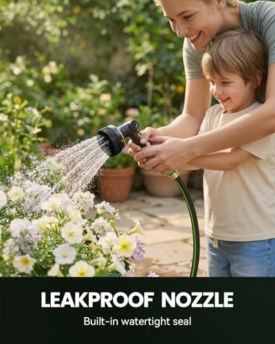 RAINPOINT Garden Hose Nozzle - 100% Heavy Duty Metal Thumb Control Spray Nozzles for Garden Hose High Pressure, 10 Pattern Water Hose Nozzle for Car Wash, Watering Lawn, Pets, Midnight Black - color: Midnight Black