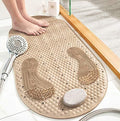 Shower Mats Bath Mat Non Slip Bath Mats for Tub Grinding Floor Massage Mat Foot Scrubber with Removable Pumice Stone 15.7 x 31.4 inch Soft Bathtub Mat with Suction Cups & Drain Holes (Beige) - color: Beige