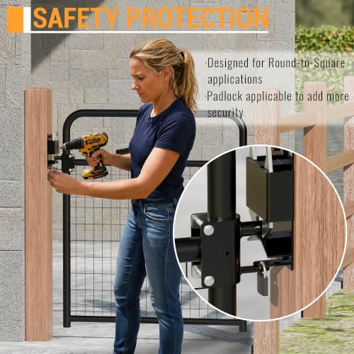 2 Way Farm Gate Latch Heavy Duty Lockable Livestock Gate Latch, 1 Pack | Two-Way Livestock Self-Locking Fence Gate Latch for Farms, Metal Gates, Ranches, Stables, Horse Corrals