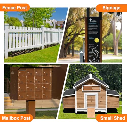 Fence Post Repair Kit, Thickened Heavy Duty Fence Post Anchor Stakes for Repair Tilted, Broken Wood Posts Support (Black, 2 Pack) - color: Black-2 Pack