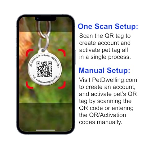 ESA ID Tag with QR Code – Emotional Support Animal Tag for Dogs & Cats, Scan to Contact Owner Instantly, No App Needed, Free Pet Profile - color: Black