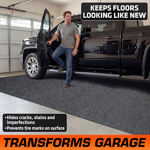 Armor All Garage Floor Mat (17' x 7'4") (2-Pack), Waterproof Garage Flooring, Absorbent, Premium Oil Spill Resistant Garage Pad, Durable, Protects Surfaces (Includes Double Sided Tape) (USA Made) - size: 17' x 7'4" (Rectangular) (2-Pack)