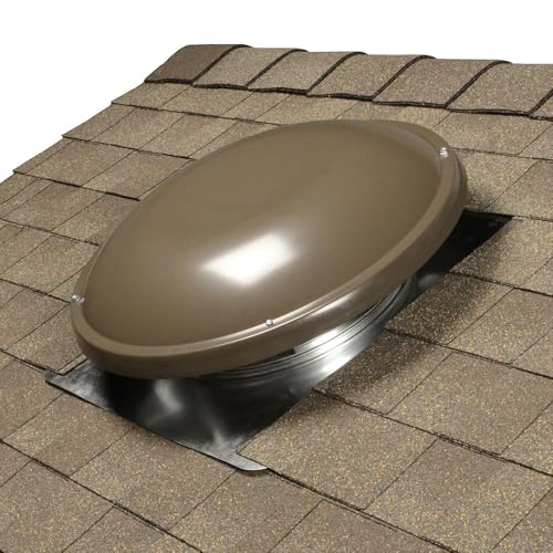 GAF 1250 CFM Power Roof Mount Attic Fan – ERV5WW – Energy-Efficient Design, Galvanized Steel, Optional Humidistat – Weathered Wood – Attics Up to 2200 sq ft - color: Weathered Wood