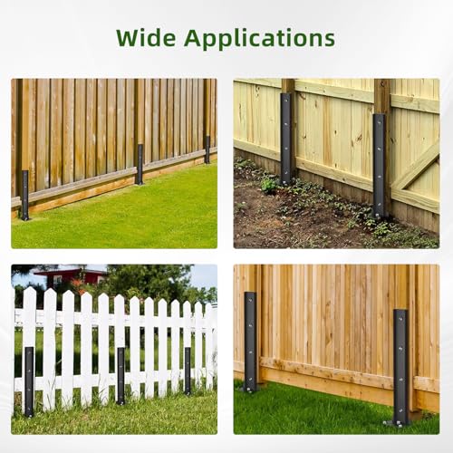 2-Pack Fence Post Repair Kit, 32in Heavy Duty Ground Spike Anchor for Wooden Post Repairing Tilted/Broken Posts - size: 2 Pack