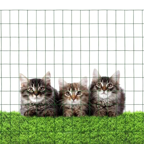 16GA PVC Green 36in x50ft-3in x 2in Welded Wire Mesh Garden Economy Fence - color: Green, size: 36"x50\'-3"x2" 16GA