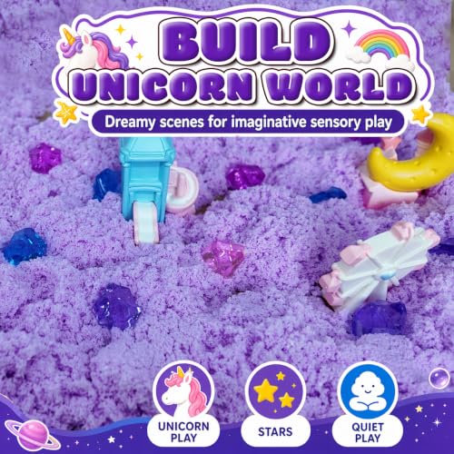 Purple Latex Unicorn Magic Space Theme Sensory Bin Filler | Fantasy Forest Princess Theme Galaxy Sensory Play for Imaginative Party Fun, Gift for Kids Ages 3+ - color: purple