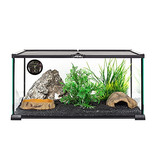 REPTI ZOO Reptile Terrarium Thermometer Hygrometer Dual Gauges Pet Rearing Box Reptile Thermometer and Humidity Gauge - size: 8*8*2cm/3.14*3.14*0.788''