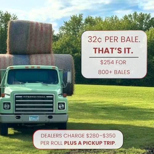 Freedom Round Bale Net Wrap, 64 in x 8000 ft, Fits 5 ft - 1 Roll | Red, White, and Blue Patriotic UV-resistant Polyethylene Net Wrap for Agricultural Hay, Corn stalks, and Alfalfa Baling
