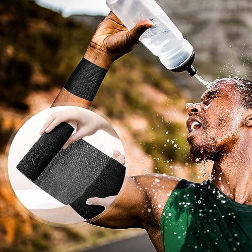 OK TAPE Self Adherent Cohesive Bandages Wrap 6Packs 4" x 5 Yards | Non-Woven Elastic for Thumb Finger Wrist Ankle Self Adhesive Bandage Wrap Breathable Vet Wrap Bandages Tape (Black) - color: Black, size: 4 In x 5 Yards