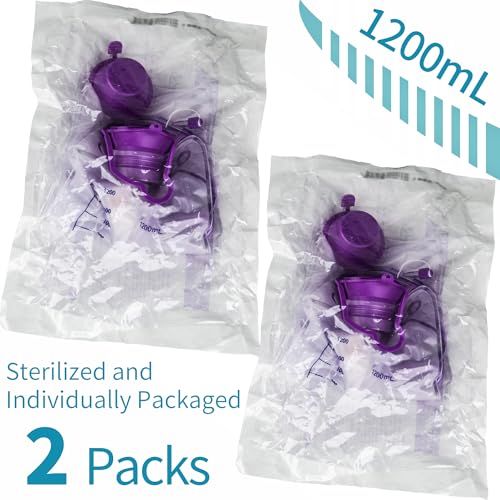 VWJ Enteral Delivery Gravity Bag Set, 1200ML Gravity Feeding Bag, Disposable Enteral Nutrition Bag, Large Bore - Health Care Aids
