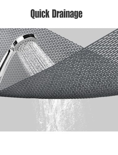 Extra Large Non Slip Shower Mat, Yonala 59.1" x 35.4" Anti Slip Oversize Shower Mat for Inside Shower, Big Trimmable PVC Shower Floor Mat for Shower Stall, Bathroom, Tub, Quick Drying Matt - size: 59.1" x 35.4" (Rectangular)