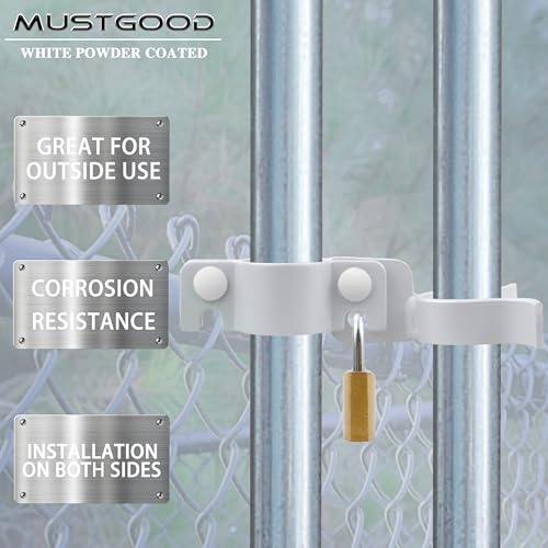 Chain Link Fence Gate Latch, 1-3/8"x1-3/8", with Padlock Hole and Mounting Hardware, (Galvanized) 2 Packs - color: Galvanized