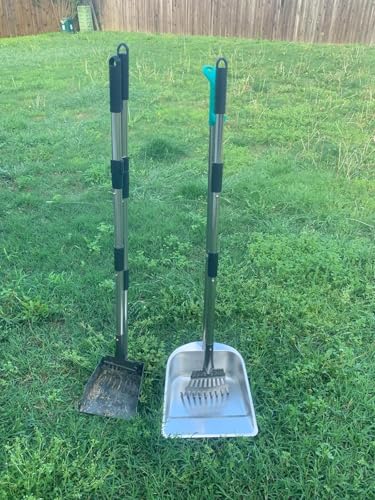 Dog Pooper Scooper for Large Dogs with Large Capacity Tray | 36" Long Handle Stainless Steel Dog Poop Scooper for Dogs,Lightweight Dog Poop Scooper for Yard