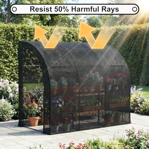 Shade&Beyond 5'10" x 100 FT 50% Shade Cloth Roll, Black | Eyelets Sun Protection Shade Mesh Tarp, UV Resistant Sun Shade Net for Greenhouse, Garden, Patio, Plants