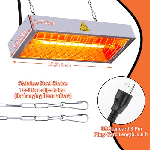 Chicken Coop Heat Lamp,600W High-Power Adjustable Chicks House Brooder Heater Warmer Lamp for Supplies Livestock,Heats Faster,Stays Hotter Longer (L14xW6xH2 inch)