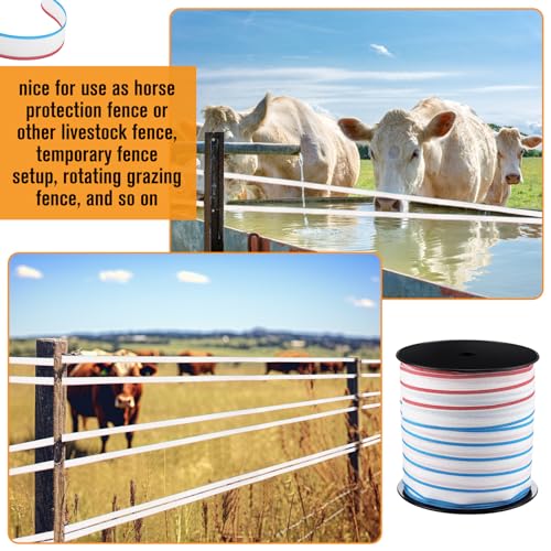 1 Roll 2 Inch x 1000 ft Electric Fence Tape Polytape | Polytape Fencing Horse Fence for Livestock Horse Paddock, High Visibility Polytape, Farm Perimeter Fencing - color: White, size: 2 Inchx 1000 ft
