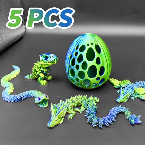5 Pcs，12" 3D Printed Dragon Eggs,Dinosaur Egg,Crystal Dragon Toys,Snake Eggs, Animals,Fidget Toy,Desk Executive Toy，Easter Eggs Basket Stuffers,Toys for Boys Kids Teen 5-7 4-6 8-12 - color: Oo-01